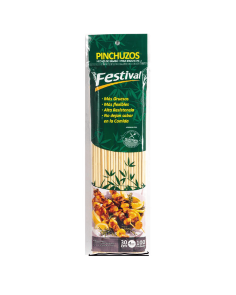 Pinchuzo Grueso Festival Bambu 25Cm X 100 Unds