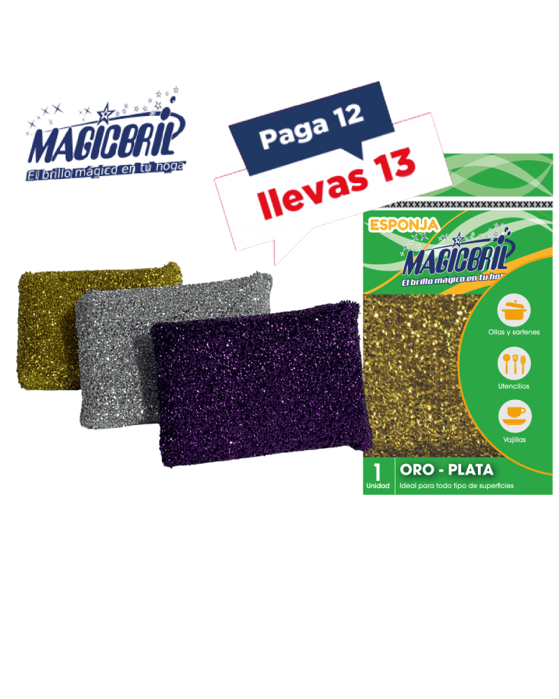 Esponja Magicbril Oro Plata 12-13